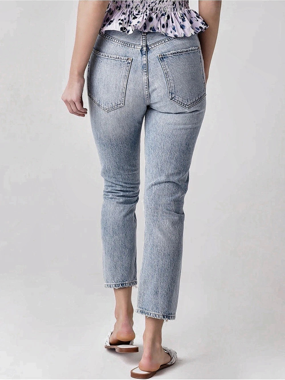 Agolde Riley High Rise Straight Crop High Rise Straight Leg Jean - Picture 3 of 8
